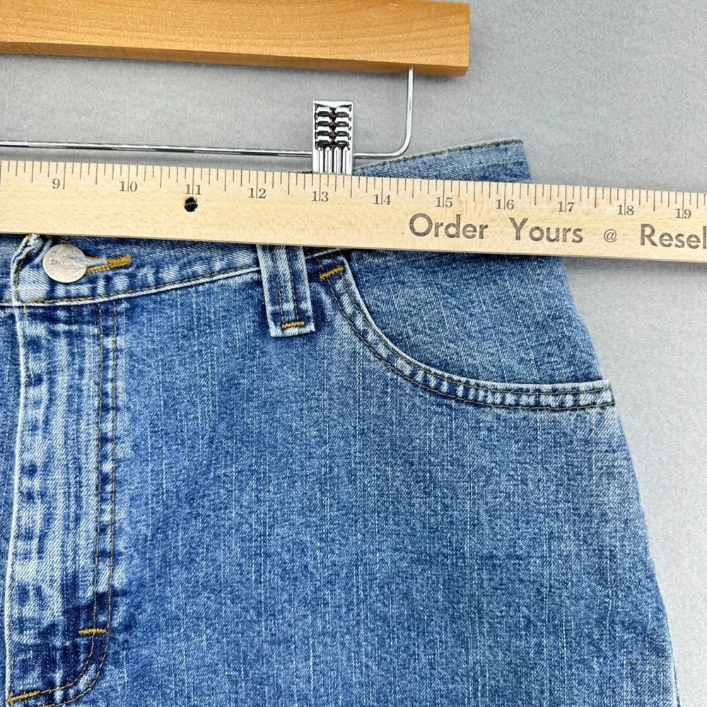 VTG Lee Riders Womens Denim Shorts Jorts Blue Medium Wash High Rise Size 14 90s